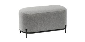 Pender Pin Leg Ashton Weave Upholstery Short Bench – Stone Grey