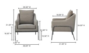 Archer Accent Chair- Grey