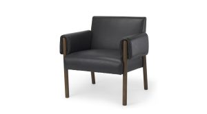 Ashton Accent Chair Black Faux Leather