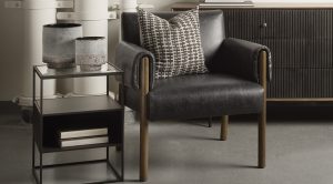 Ashton Accent Chair Black Faux Leather