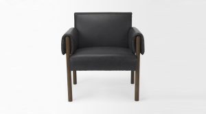 Ashton Accent Chair Black Faux Leather