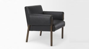 Ashton Accent Chair Black Faux Leather