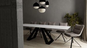 Bridge Dining Table Carrara White