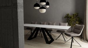 Bridge Dining Table Carrara White