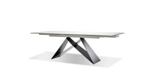 The W Double Extension Dining Table White