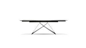 The W Double Extension Dining Table White