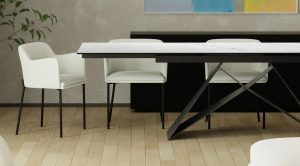 The W Double Extension Dining Table White