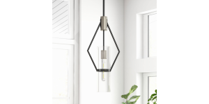 Eliana Pendant, Black And Chrome