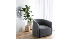 Evita Swivel Chair - Slate Boucle (2)