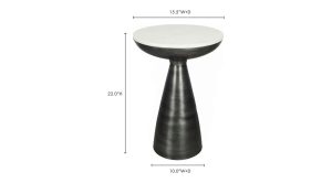 Font Side Table- White Marble (4)