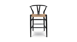 Frida Counter Stool – Black with Natural Seat