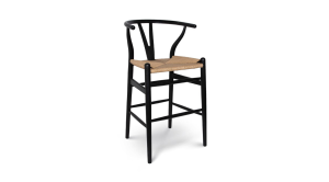 Frida Counter Stool – Black with Natural Seat