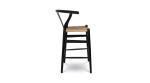 Frida Counter Stool – Black with Natural Seat