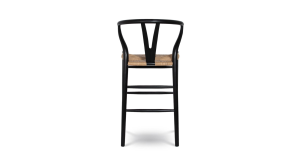 Frida Counter Stool – Black with Natural Seat