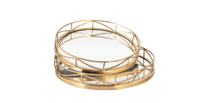 Karissa Mirrored Metal Trays, S2