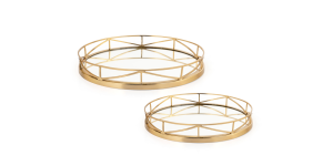 Karissa Mirrored Metal Trays, S2