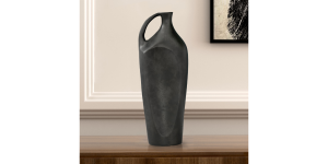 Killian Metal Vase, Small Grey