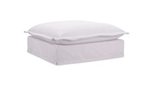 Olivia Ottoman Performance Fabric- White