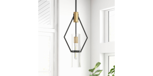 Eliana Pendant, Black And Brass