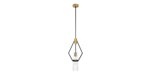 Eliana Pendant, Black And Brass