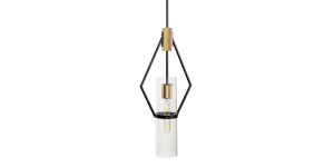 Eliana Pendant, Black And Brass