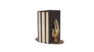 Praying Hands Bookends Gold