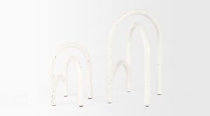 Springe Metal Arched Object White S/3