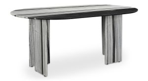 Celia Oval Dining Table- Panda Marble