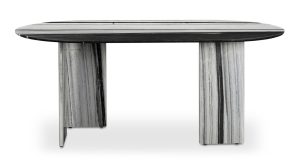 Celia Oval Dining Table- Panda Marble