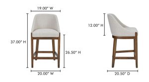 Edward Counter Stool Performance Fabric-Heather Beige