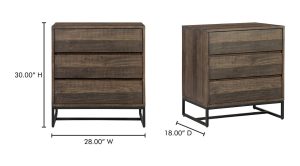 Elena 3 Drawer Nightstand