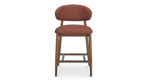 ELLIE COUNTER STOOL PERFORMANCE FABRIC-RUST