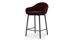 Emily Counter Stool-Wine Velvet