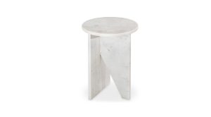 Grace Accent Table White Marble (3)