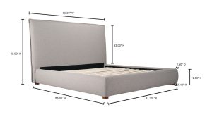 LUZON KING BED TALL HEADBOARD- GREYSTONE