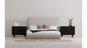 LUZON KING BED TALL HEADBOARD- LIGHT GREY