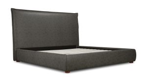 LUZON KING BED TALL HEADBOARD SLATE VEGAN LEATHER