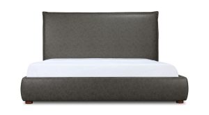 LUZON KING BED TALL HEADBOARD SLATE VEGAN LEATHER