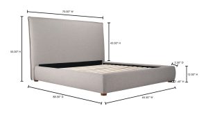 LUZON QUEEN BED TALL HEADBOARD- GREYSTONE