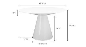 Otago Round Dining Table-White (3)