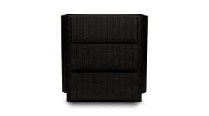 Povera 3 Drawer Nightstand Black