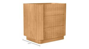 Povera 3 Drawer Nightstand Oak