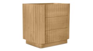 Povera 3 Drawer Nightstand Oak