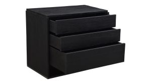 Quinton 3 Drawer Nightstand Black