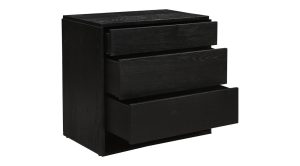 Quinton 3 Drawer Nightstand Black