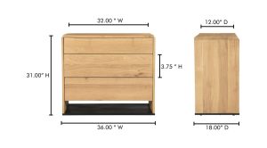 Quinton 3 Drawer Nightstand Natural Oak (2)