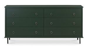 Reagan 6 Drawer Dresser-Deep Green