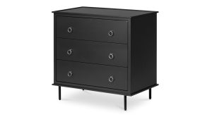 Reagan 3 Drawer Nightstand- Black (2)