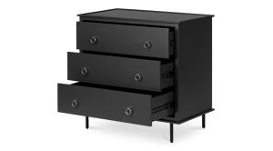 Reagan 3 Drawer Nightstand- Black (4)