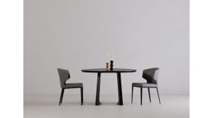 Silas Round Dining Table- Black